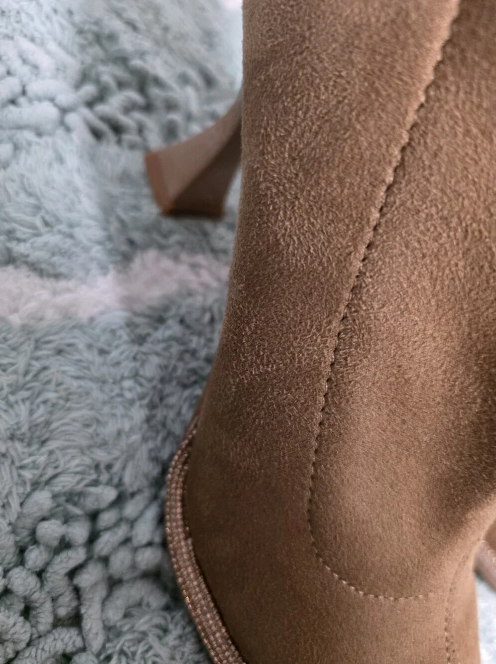 Over-the-Knee Suede Stretch Boots in Brown
